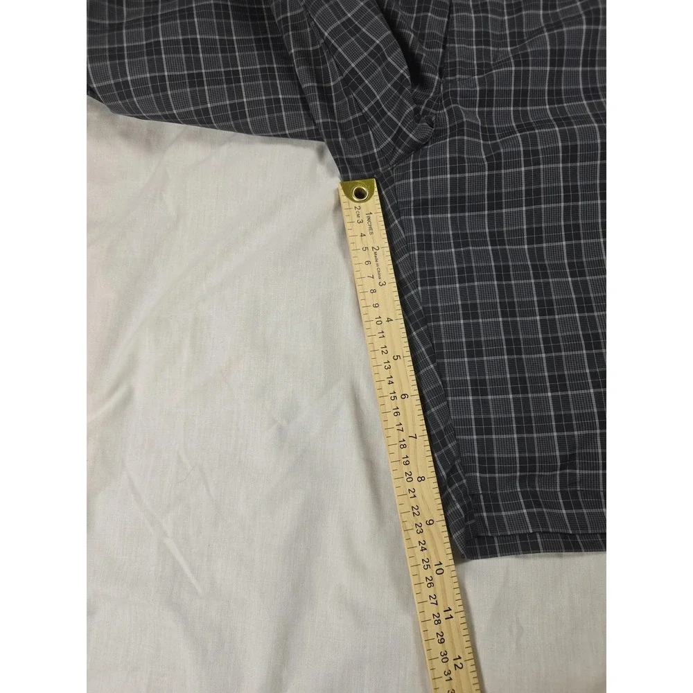 PGA Tour Shorts Mens 40 Gray Plaid Chino Golf Microfiber 11 Inseam Casual